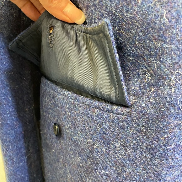 Vintage Ali Kong Custom Tailored Military Blazer in Blue Wool 4 Pockets Unisex - Picture 15 of 16